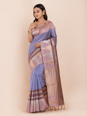 KAVVYA SOFT & LIGHT WEIGHT BLUE & SILK SAREE