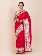 KAVVYA SOFT & LIGHT WEIGHT RED HANDLOOM SILK SAREE