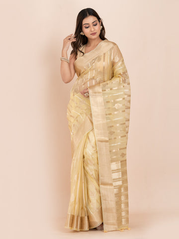 KAVVYA SOFT & LIGHT WEIGHT LEMON YELLOW ORGANZA SAREE