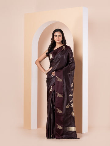 KAVVYA BROWN HANDLOOM SILK SAREE