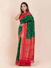 KAVVYA SOFT & LIGHT WEIGHT GREEN SILK SAREE