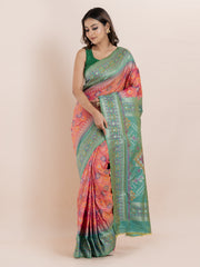 KAVVYA SOFT & LIGHT WEIGHT PINK TWO TONE SAREE WITH FLORAl MOTIFS