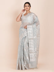 KAVVYA SOFT & LIGHT WEIGHT GREY ORGANZA SAREE