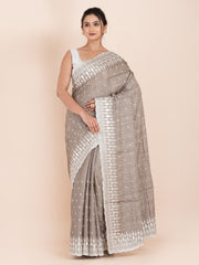 kavvya soft & light weight grey handloom silk saree