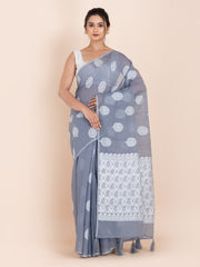 KAVVYA SOFT & LIGHT WEIGHT GREY COTTON SAREE