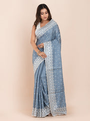 kavvya soft & light weight blue handloom silk saree