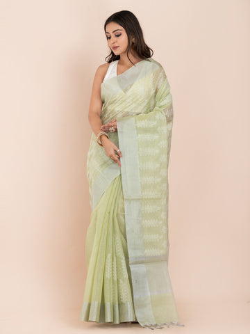 KAVVYA SOFT & LIGHT WEIGHT MINT GREEN ORGANZA TISSUE SAREE