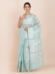 KAVVYA SOFT & LIGHT WEIGHT MINT GREEN ORGANZA SAREE