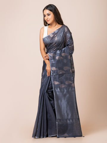 KAVVYA soft & lightweight nevy blue color benarasi handloom saree