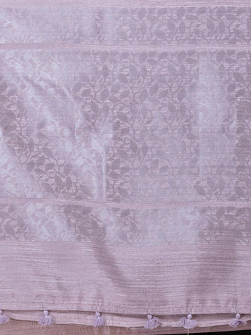 KAVVYA Soft & Lightweight lavender color benarasi handloom weaving silk saree