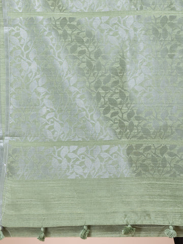 KAVVYA Soft & Lightweight mint green color benarasi handloom weaving silk saree