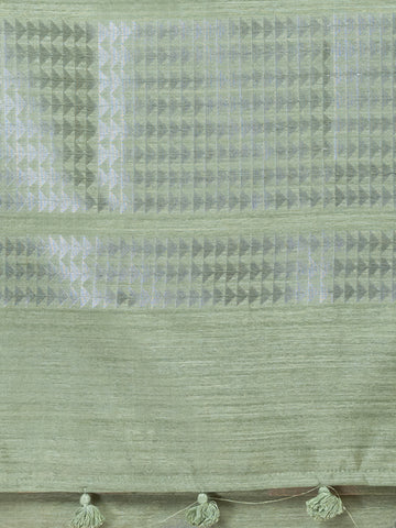 KAVVYA Soft & Lightweight mint green color benarasi handloom weaving silk saree