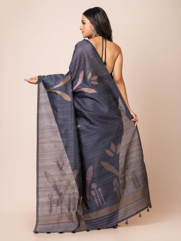 KAVVYA Soft & Lightweightnevy blue color benarasi handloom weaving silk saree