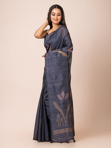 KAVVYA Soft & Lightweightnevy blue color benarasi handloom weaving silk saree