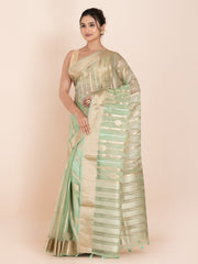 KAVVYA SOFT & LIGHT WEIGHT MINT GREEN ORGANZA SAREE