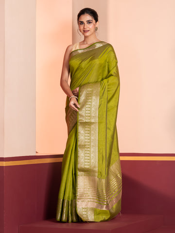 KAVVYA GREEN WEAVING SILK SAREE