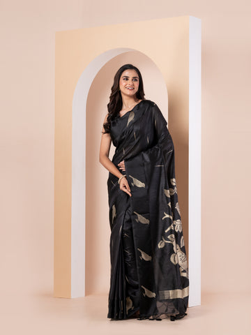 KAVVYA BLACK   HANDLOOM SILK SAREE