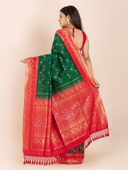 KAVVYA SOFT & LIGHT WEIGHT GREEN SILK SAREE