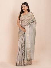 KAVVYA SOFT & LIGHT WEIGHT GREEN AND GOLDEN DUAL TONE TISSUE & SAREE