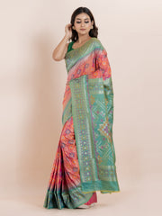 KAVVYA SOFT & LIGHT WEIGHT PINK TWO TONE SAREE WITH FLORAl MOTIFS