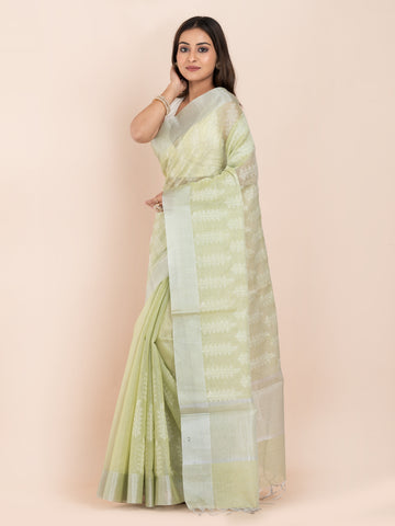 KAVVYA SOFT & LIGHT WEIGHT MINT GREEN ORGANZA TISSUE SAREE