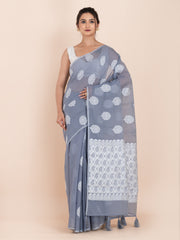 KAVVYA SOFT & LIGHT WEIGHT GREY COTTON SAREE