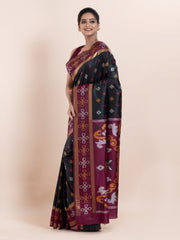 KAVVYA SOFT & LIGHT WEIGHT BLACK COLOUR & IKAT WEAVING SAREE