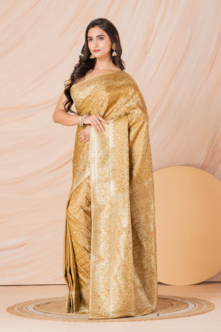 KAVVYA SOFT & LIGHT WEIGHT  SILK GREY SAREE WITH BEAUTIFUL WEAVES IN BORDER AND PALLU WITH MULTICOLOUR RESHAM COMES WITH HEAVY SILK BLOUSE WITH HEAVY WEAVES