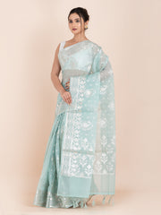 KAVVYA SOFT & LIGHT WEIGHT MINT GREEN ORGANZA SAREE