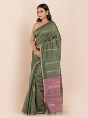 KAVVYA SOFT & LIGHT WEIGHT & GREEN RAW SILK Saree