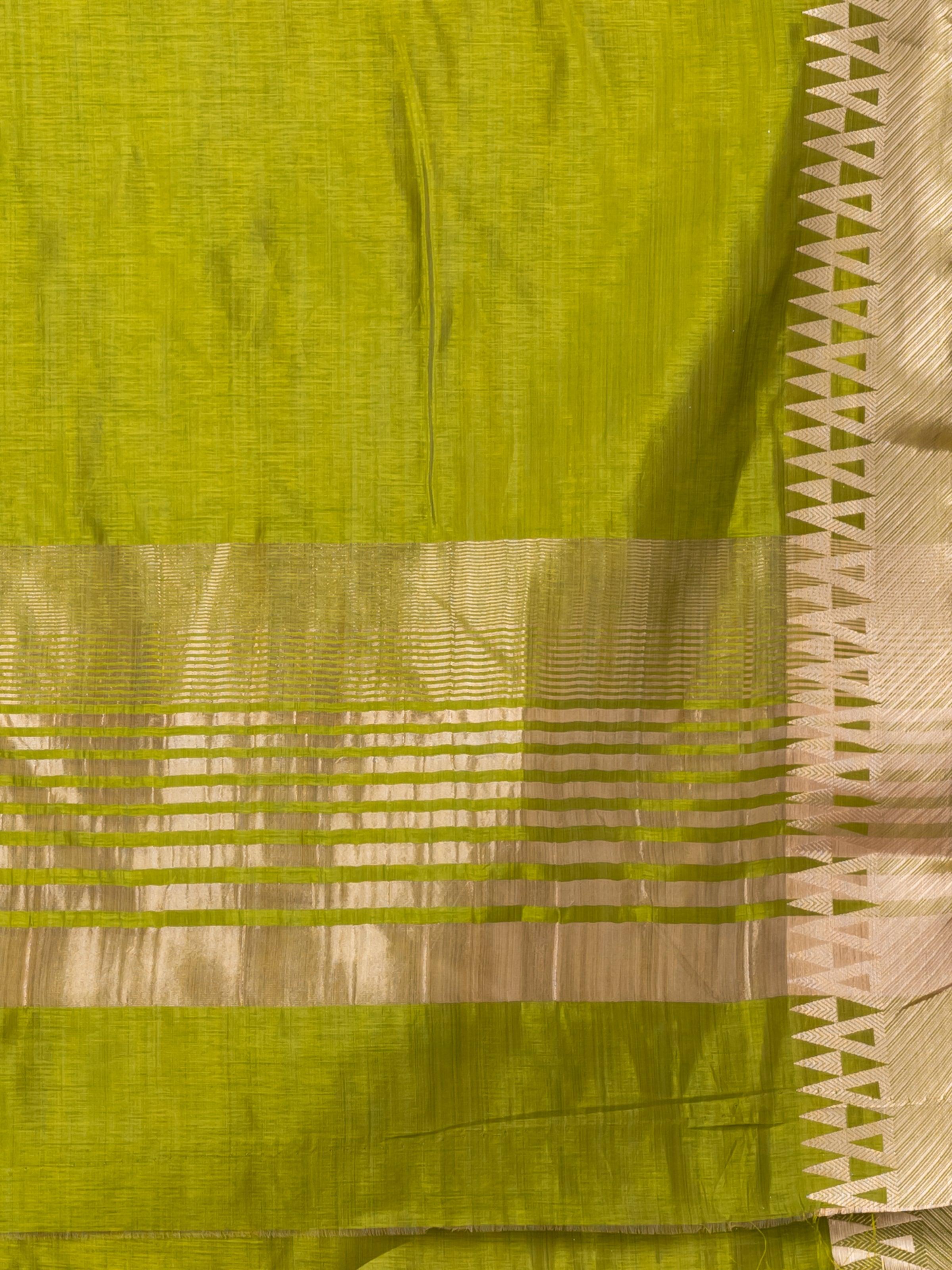 KAVVYA ELEGANT SOFT & LIGHTWEIGHT OLIVE GREEN COLOR DESIGNER THEMED WEAVING SILK SAREE - KAVVYA 