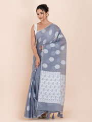 KAVVYA SOFT & LIGHT WEIGHT GREY COTTON SAREE