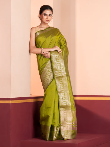 KAVVYA GREEN WEAVING SILK SAREE