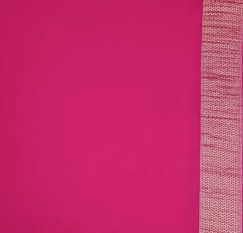 KAVVYA SOFT & LIGHT WEIGHT RANI CRAPE SAREE WITH SATIN BORDER AND BEAUTIFIL SILK ZARI WEAVING BORDER AND SMALL FLORAL MOTIFS ALL OVER THE SAREE AND BORDER COMES WITH SAME COLOUR WEAVED BLOUSE