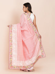 KAVVYA SOFT & LIGHT WEIGHT PINK HANDLOOM SILK SAREE