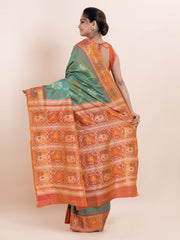 KAVVYA SOFT & LIGHT WEIGHT GREEN & IKAT WEAVING SAREE