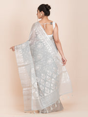 KAVVYA SOFT & LIGHT WEIGHT GREY ORGANZA SAREE