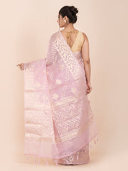 KAVVYA SOFT & LIGHT WEIGHT PINK ORGANZA SILK SAREE