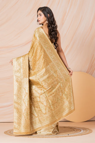 KAVVYA SOFT & LIGHT WEIGHT  SILK GREY SAREE WITH BEAUTIFUL WEAVES IN BORDER AND PALLU WITH MULTICOLOUR RESHAM COMES WITH HEAVY SILK BLOUSE WITH HEAVY WEAVES