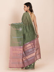 KAVVYA SOFT & LIGHT WEIGHT & GREEN RAW SILK Saree