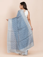 kavvya soft & light weight blue handloom silk saree