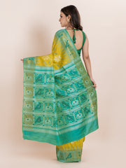 KAVVYA SOFT & LIGHT WEIGHT YELLOW IKAT WEAVING SAREE