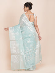 KAVVYA SOFT & LIGHT WEIGHT MINT GREEN ORGANZA SAREE