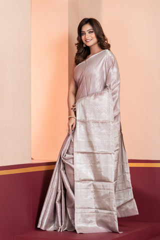 KAVVYA SOFT AND LIGHTWEIGHT LIGHT PINK COLOR WEAVING SILK SAREE