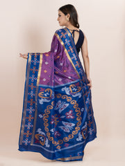 KAVVYA SOFT & LIGHT WEIGHT PURPLE COLOUR & IKAT WEAVING SAREE