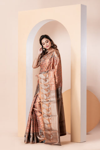 KAVVYA SOFT & LIGHTWEIGHT METALLIC SILVER COLOR WEAVING SILK SAREE