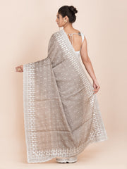 kavvya soft & light weight grey handloom silk saree