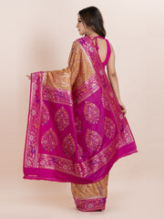 KAVVYA SOFT & LIGHT WEIGHT TWO TONE MUSTARD IKAT SILK SAREE