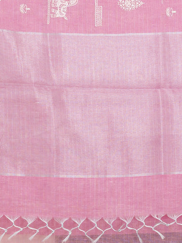 KAVVYA SOFT & LIGHT WEIGHT PINK ORGANZA TISSUE SAREE