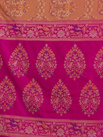 KAVVYA SOFT & LIGHT WEIGHT TWO TONE MUSTARD IKAT SILK SAREE